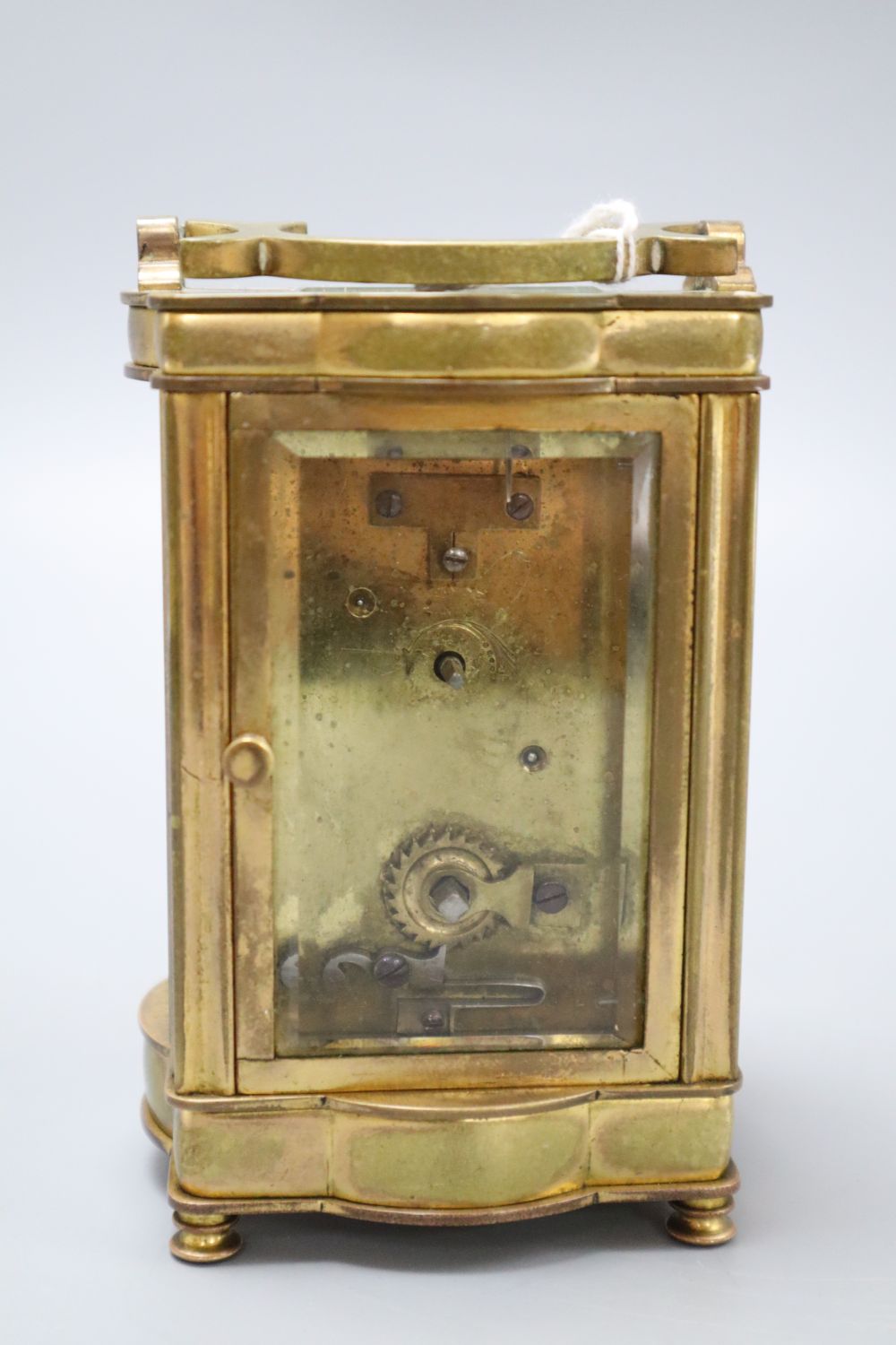 A brass cased carriage timepiece